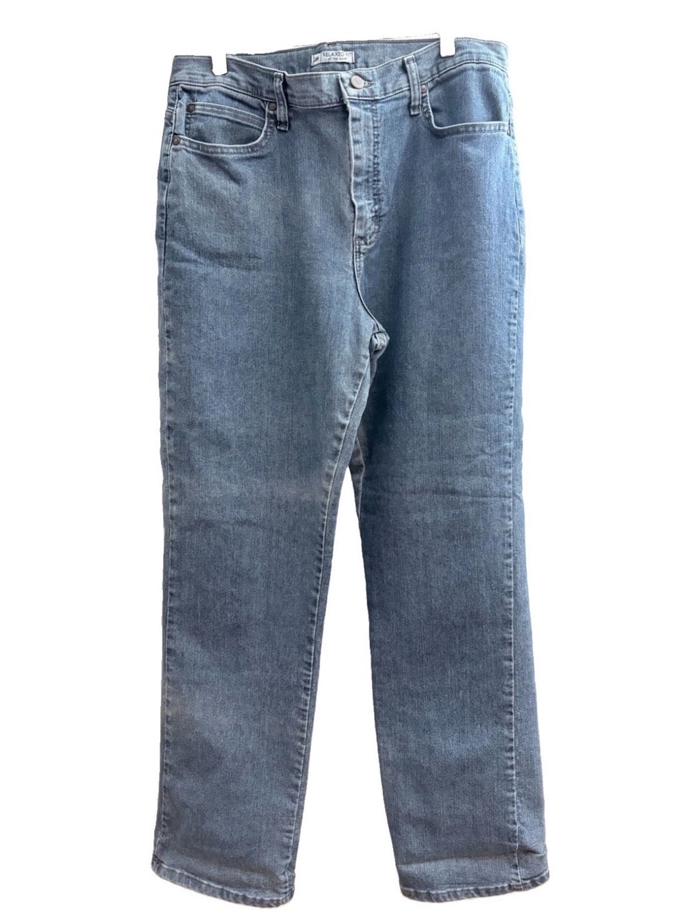 🔥🏷️Lee Relaxed Fit At The Waist Blue Dark Wash Jeans Womens Size 14 Medium
